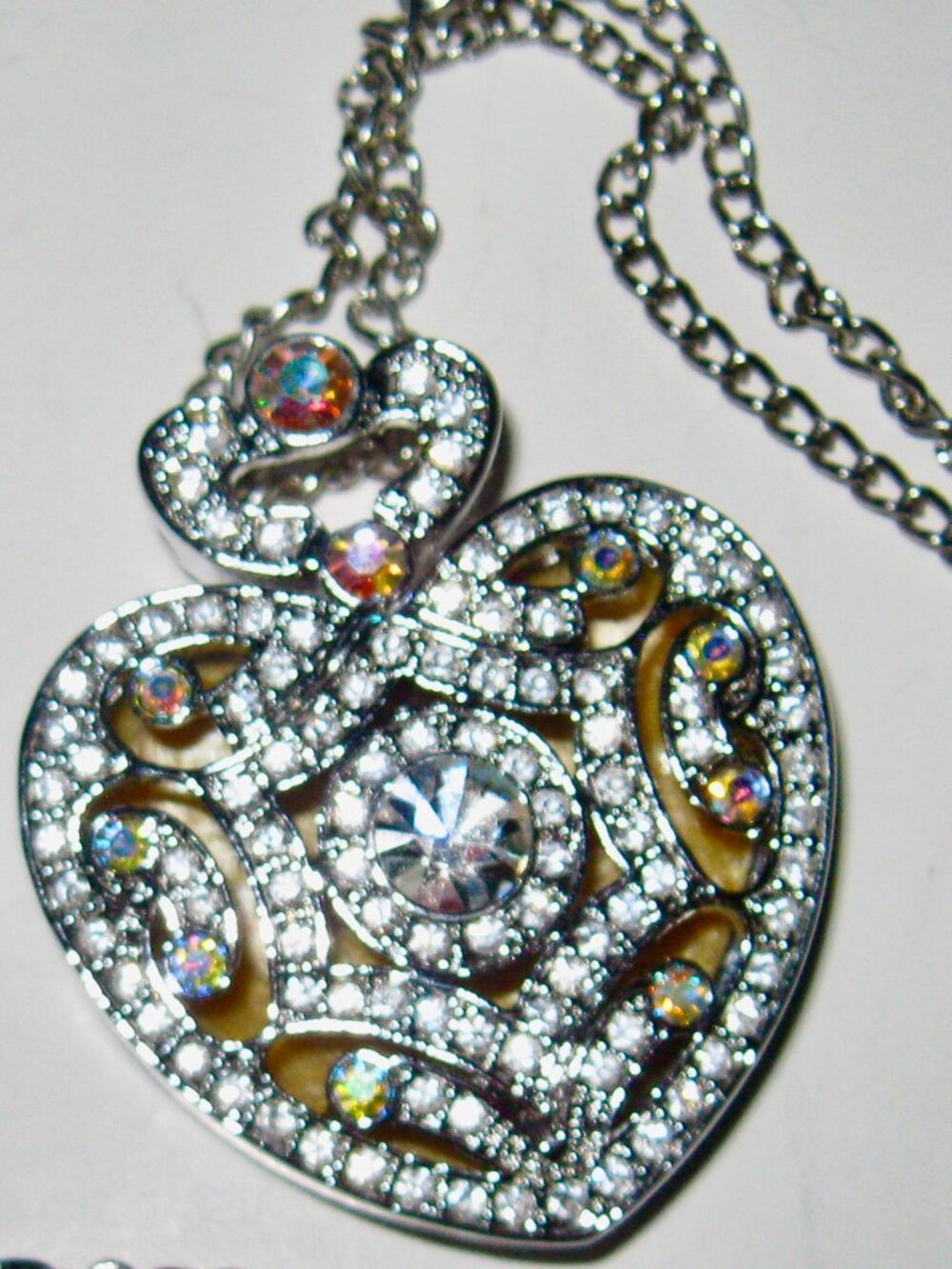 KIRKS FOLLY HEART LOCKET "I REMEMBER YOU BY HEART" IN SILVER TONE FINISH